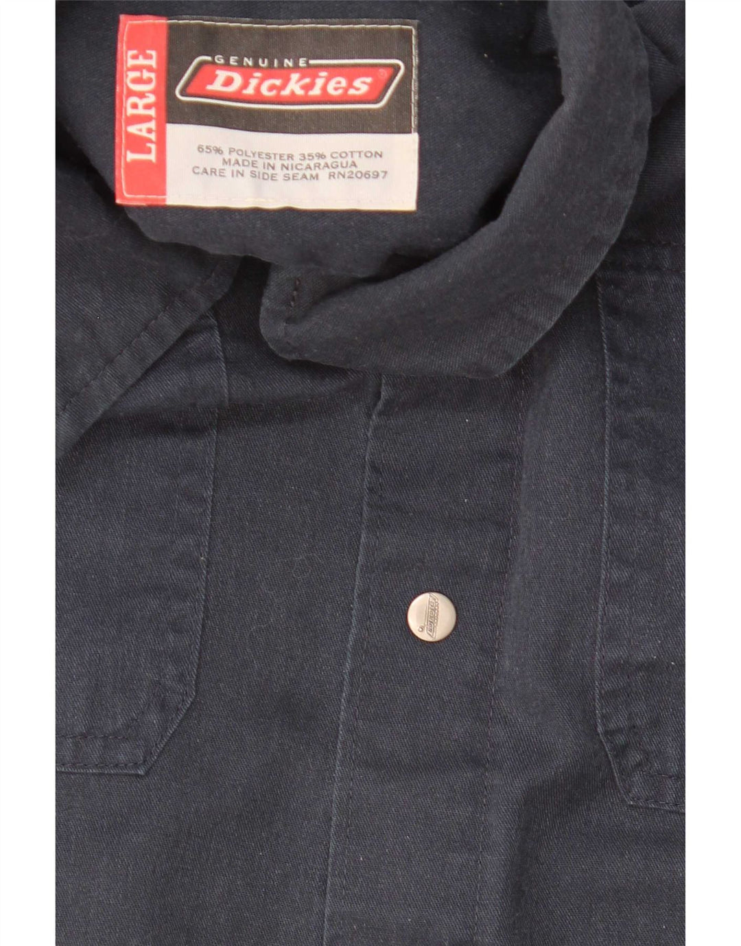 Męska koszula z krótkim rękawem Dickies, duży, granatowy, poliester
