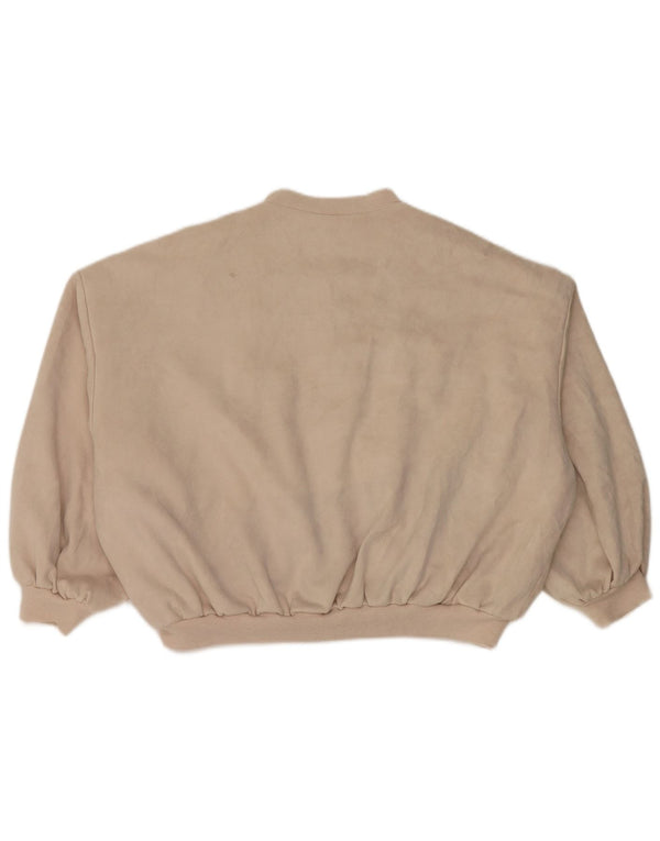 Zara Womens Oversized Bomber Jacket UK 14 Medium Beige Polyester