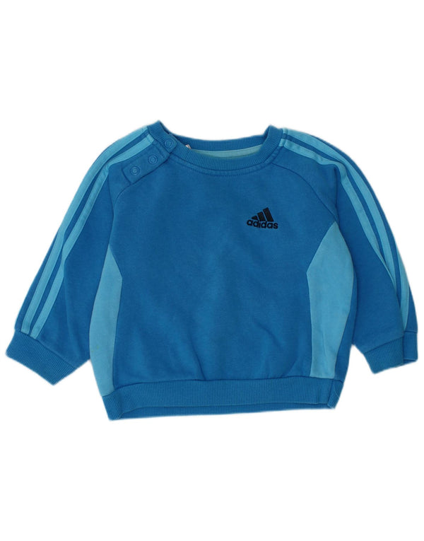 Bluza chłopięca Adidas Baby w wieku 6-9 miesięcy, niebieska, bawełniana z blokami kolorów