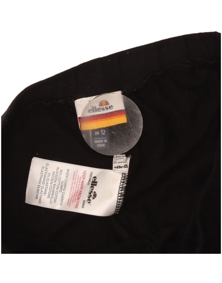 Damskie legginsy graficzne Ellesse UK 12, średnie, czarne, bawełniane