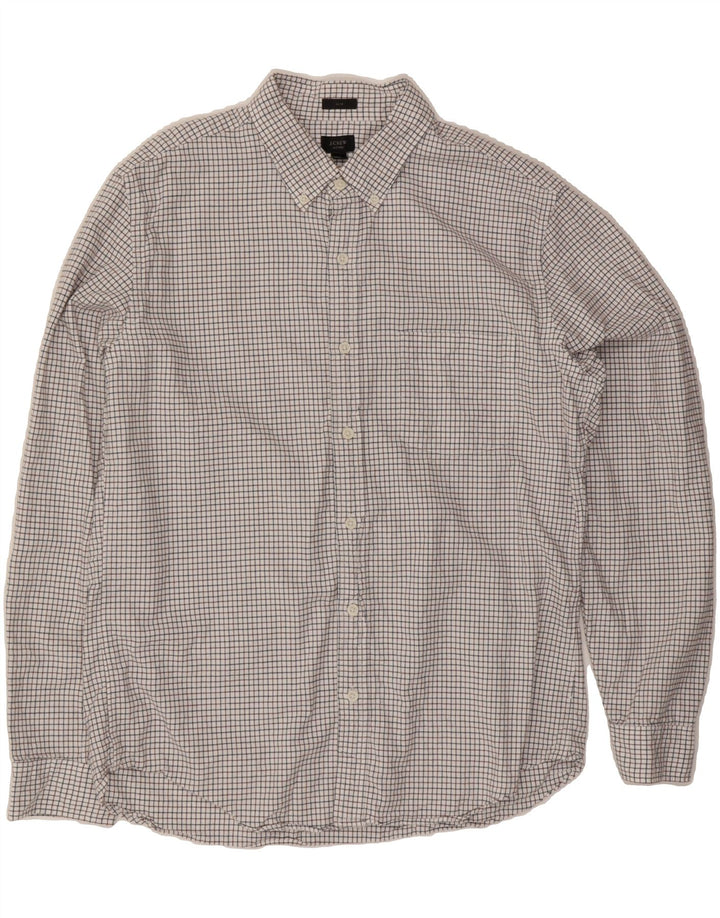 J. CREW Mens Slim Shirt Large White Check Cotton Vintage J. Crew and Second-Hand J. Crew from Messina Hembry 