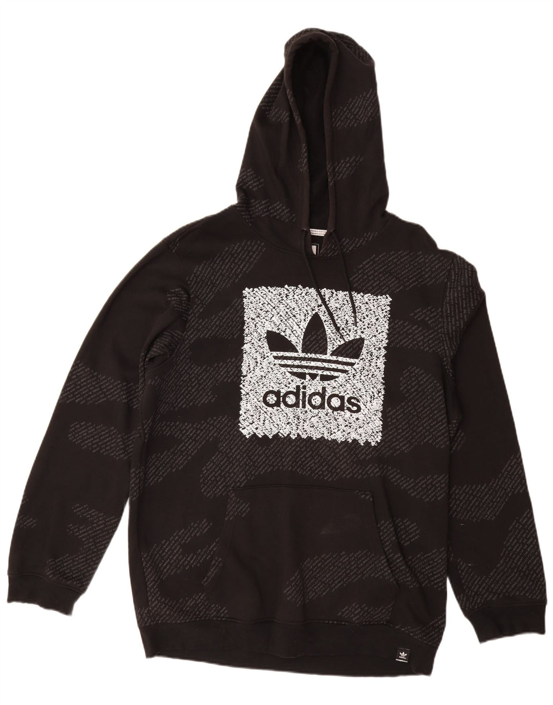 Męski sweter z kapturem ADIDAS z grafiką, duży, czarny, bawełniany kamuflaż