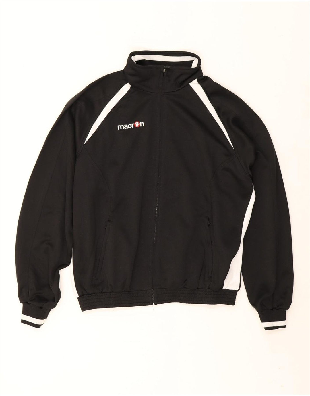 Męska kurtka dresowa Macron o luźnym kroju, mała czarna z blokami kolorów
