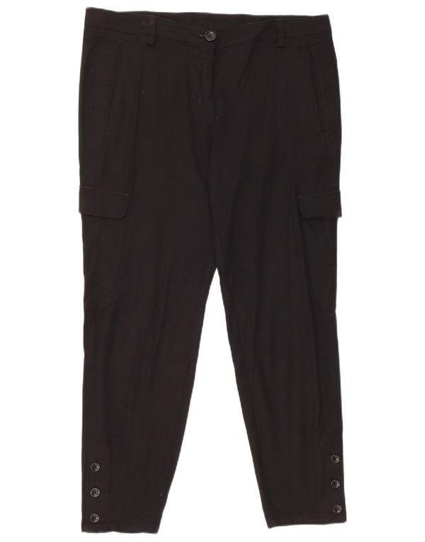 Spodnie damskie Reiss zwężane cargo UK 12 Medium W34 L26 czarna wiskoza