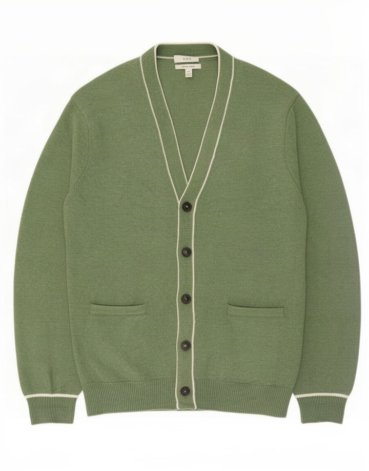 Marks & Spencer Męski sweter rozpinany 2XL Zielony poliester