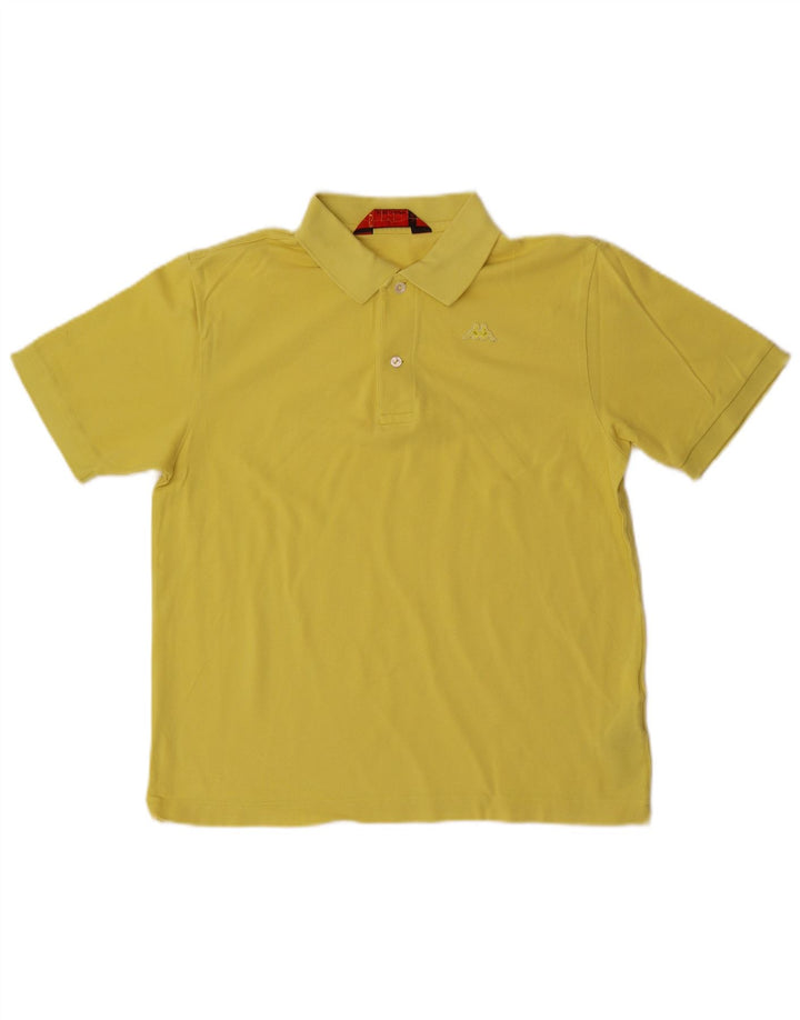 Męska koszulka polo Kappa, mała, żółta, bawełniana
