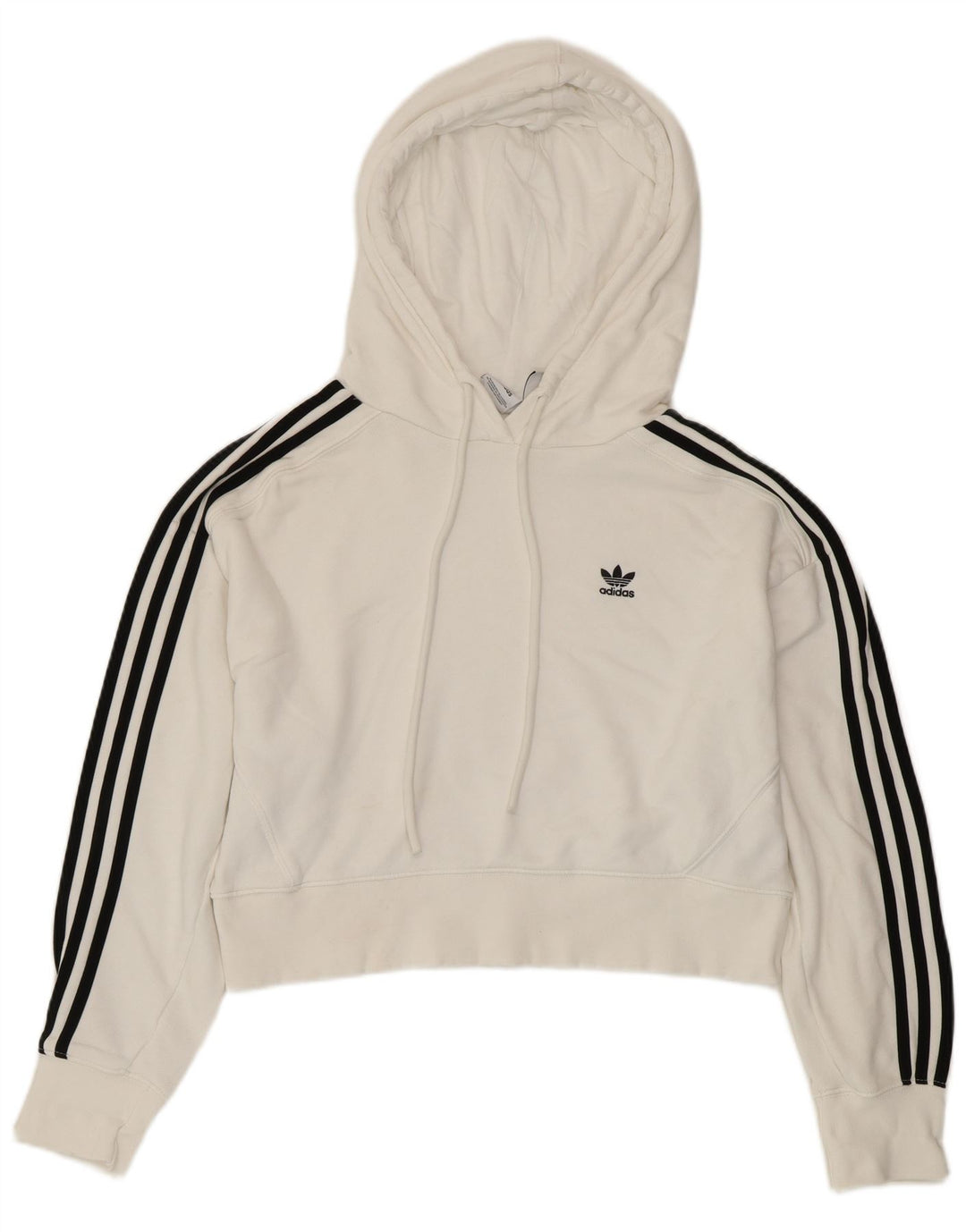 Damski sweter oversize ADIDAS z kapturem UK 8, mały, biały, bawełniany