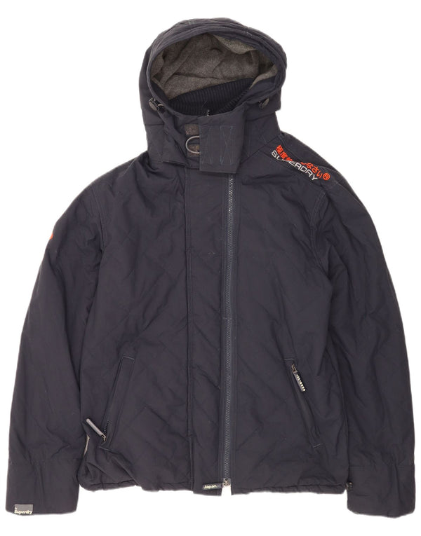 Męska kurtka wiatrówka z kapturem Superdry Windcheater UK 42 XL granatowa