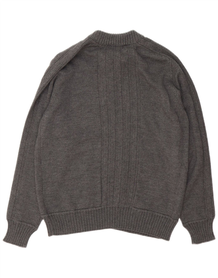 Męski sweter z zamkiem błyskawicznym Trussardi Jeans, średnioszary, wełniany