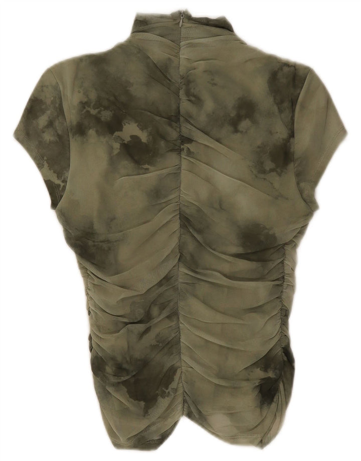 Damska bluzka Zara Top UK 12, poliester w kolorze średniej zieleni Tie Dye