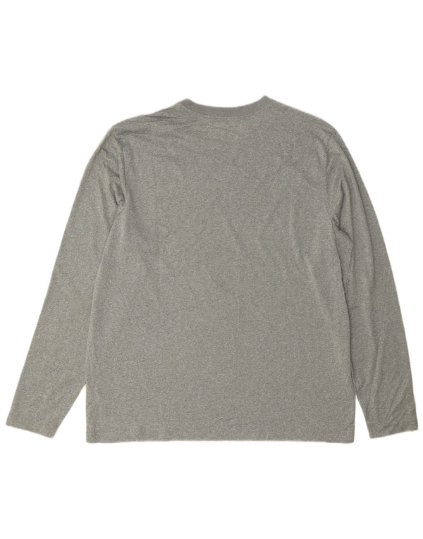 Męska koszulka Nike Dri Fit z długim rękawem XL, szary, nakrapiany poliester