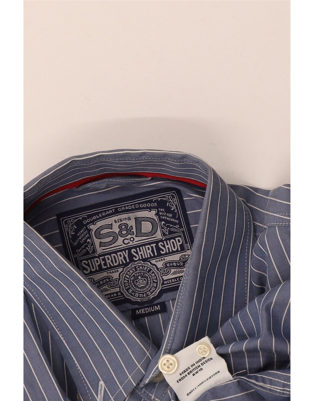 Koszula męska Superdry, bawełniana w średnie niebieskie paski