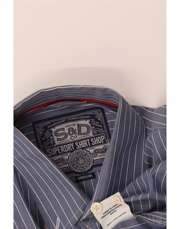 Koszula męska Superdry, bawełniana w średnie niebieskie paski