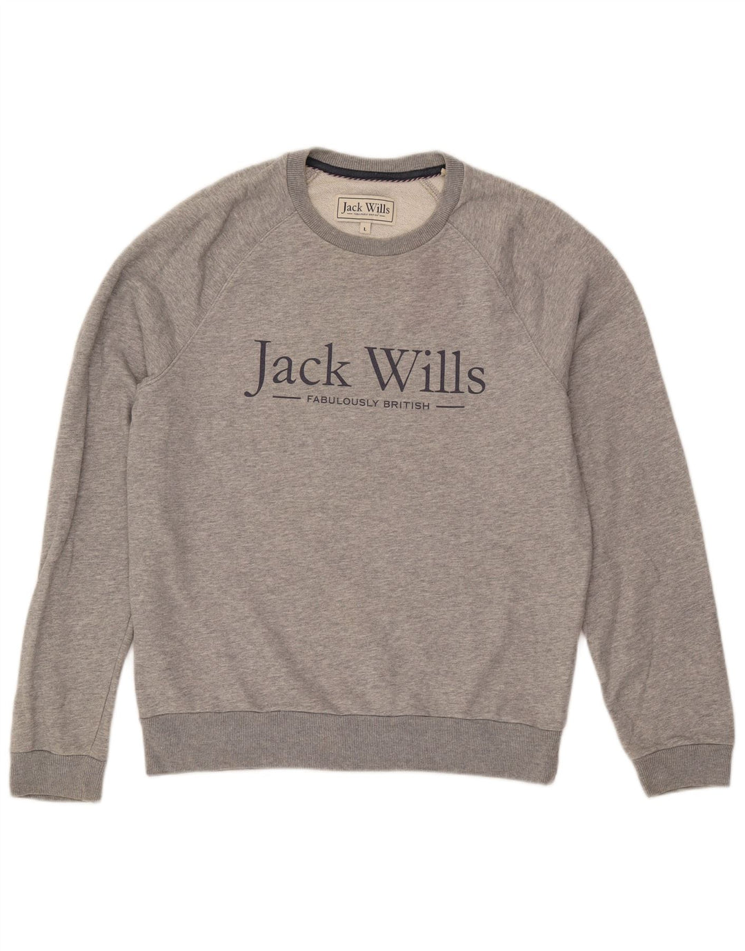 Męska bluza z grafiką JACK WILLS, duża, szara, bawełniana