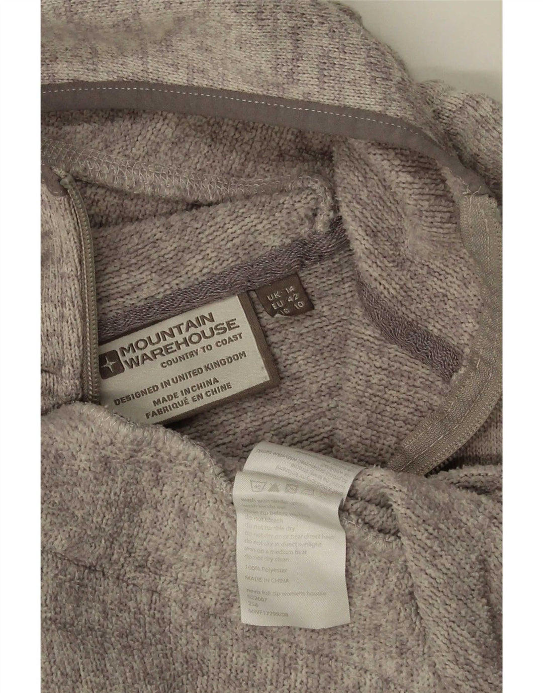 Damski sweter z kapturem i zamkiem Mountain Warehouse UK 14, duży, szary poliester