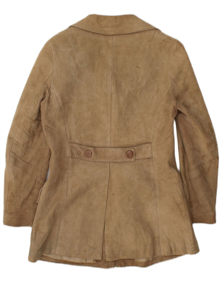 Zamszowa kurtka damska Vintage UK 10 Small Beige