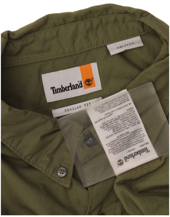 Męska koszula Timberland o regularnym kroju 2XL, bawełna khaki