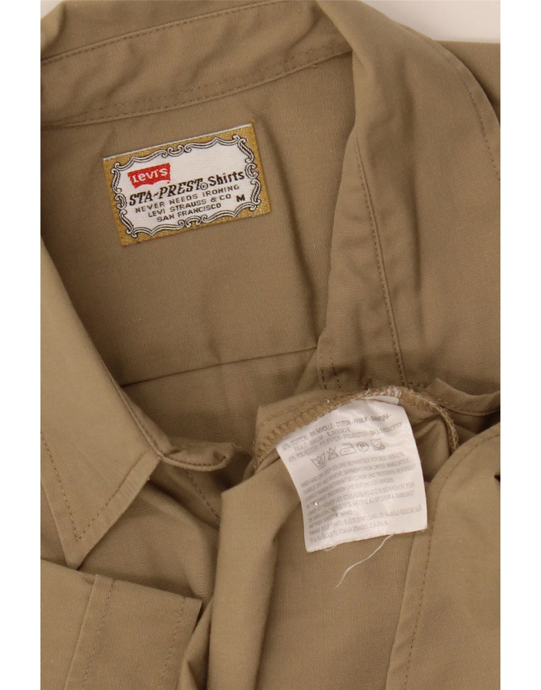 Męska koszula z krótkim rękawem Levi's, średnia bawełna khaki