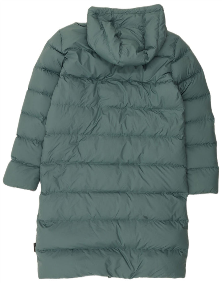 Damski płaszcz z kapturem, oversize, ocieplany Jack Wolfskin UK 10/12, średni zielony