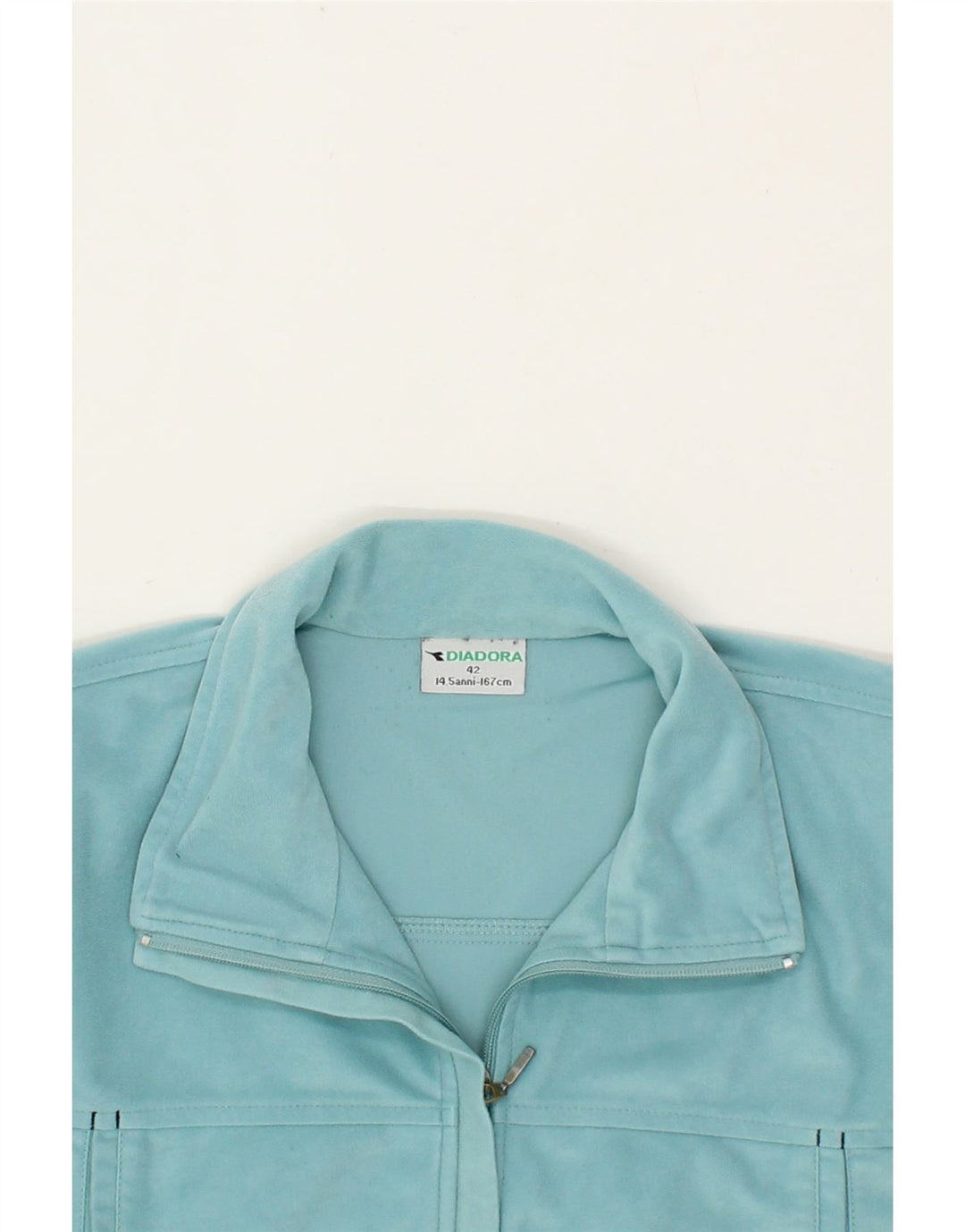 DIADORA Girls Tracksuit Top Jacket 13-14 Years Turquoise Polyester Vintage Diadora and Second-Hand Diadora from Messina Hembry 