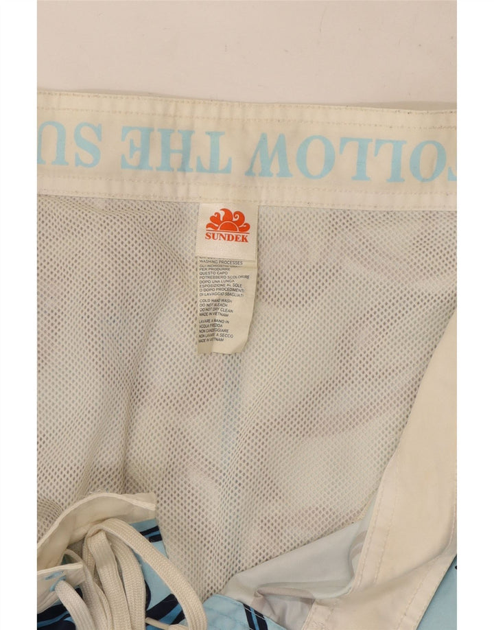 Męskie spodenki kąpielowe Sundek, średni niebieski, kwiatowy poliester