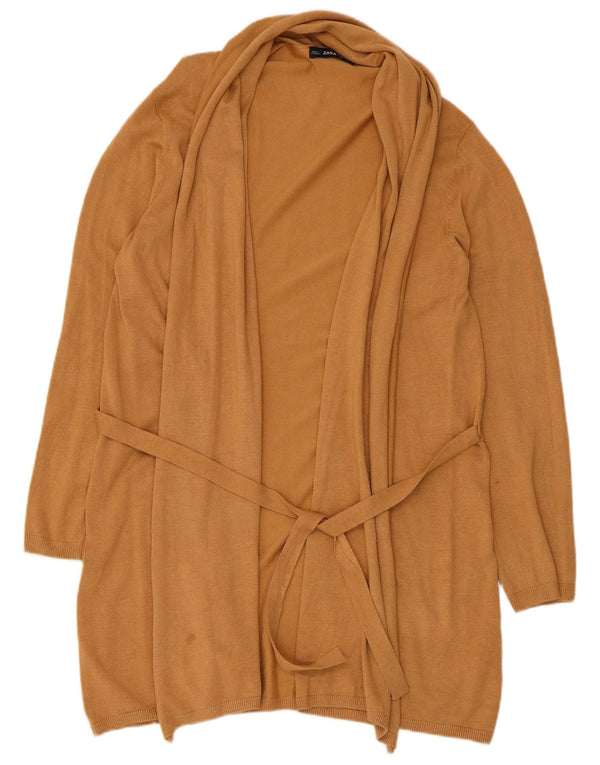 Damski sweter o przedłużonym fasonie Zara UK 14 Large Beżowa Wiskoza