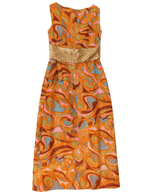 Damska sukienka maxi bez rękawów w stylu vintage, UK 12, średnia, wielobarwna paisley