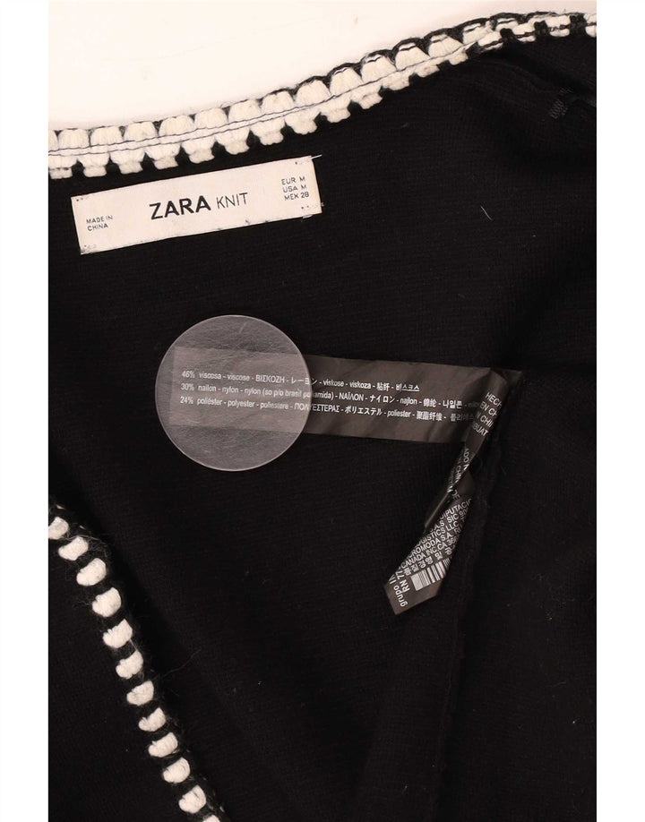 Damski sweter o przedłużonym fasonie Zara UK 14, średni czarny wiskoza