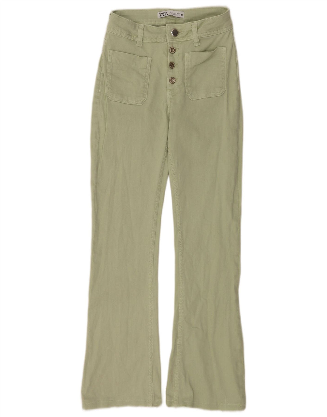 Damskie jeansy rozkloszowane Zara EU 36 XS W26 L28 Zielone