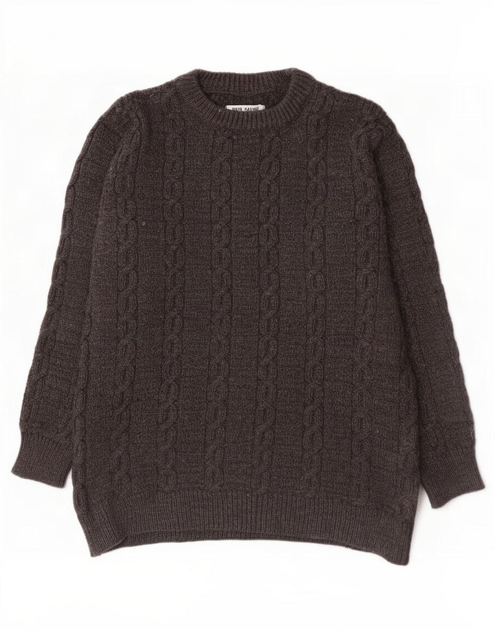 Dunnes Stores Męski sweter z dekoltem w łódkę, duży, szary, wełniany