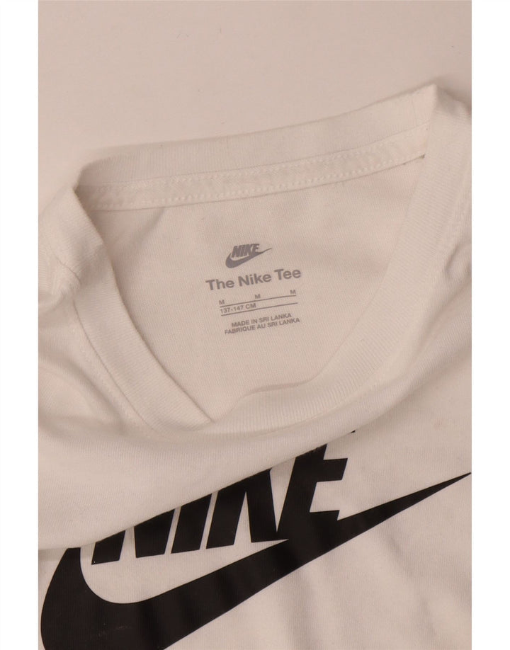 Chłopięcy T-shirt z grafiką NIKE, 10-11 lat, średnia biała bawełna
