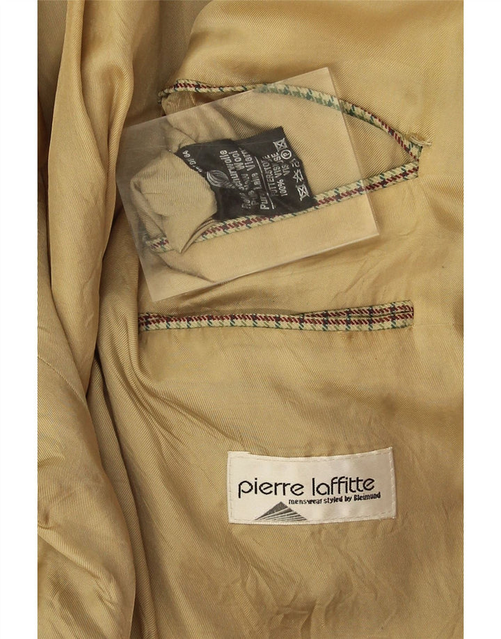 Męska marynarka Pierre Laffitte Longline UK 38 Średnia zielona pepitka