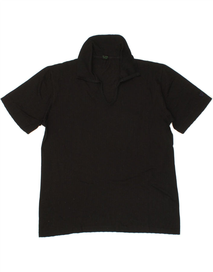 VINTAGE Womens Oversized Polo Shirt UK 6 XS  Black Vintage Vintage and Second-Hand Vintage from Messina Hembry 