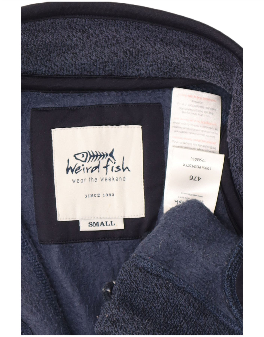 WEIRD FISH Męska kurtka dresowa, mała, granatowa, poliester