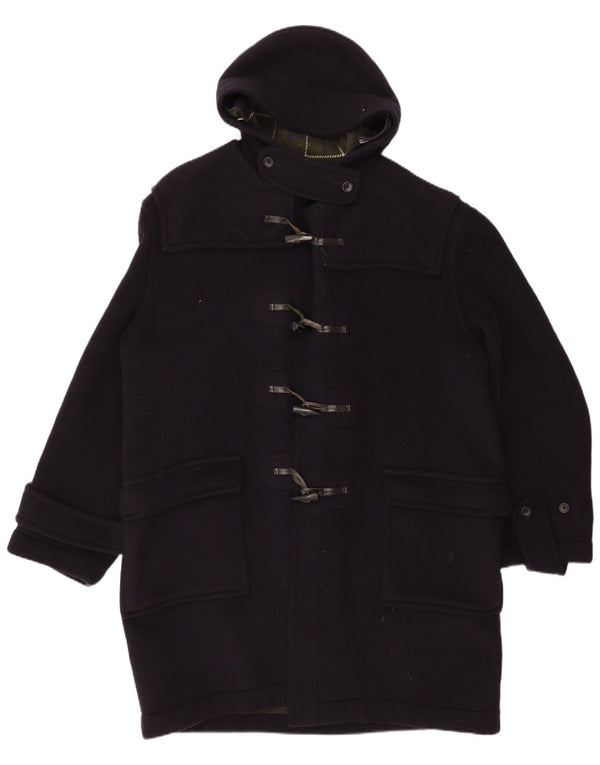 Vintage męski płaszcz z kapturem UK 40, duży, granatowy