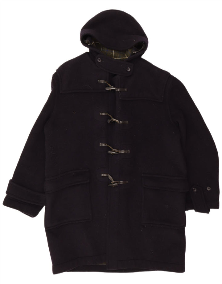 Vintage męski płaszcz z kapturem UK 40, duży, granatowy