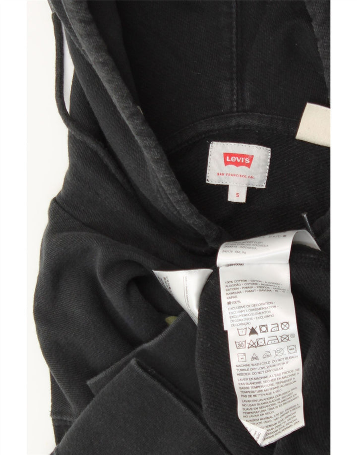 Męski sweter z kapturem i grafiką LEVI'S, mały, czarny, bawełniany