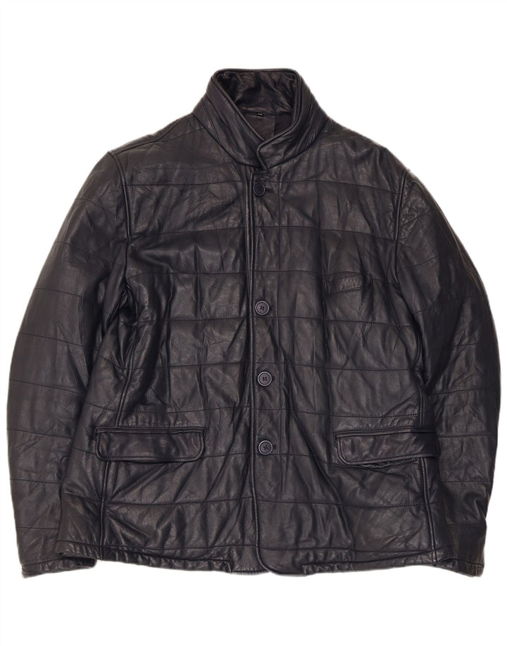 Desiree Damska skórzana kurtka bomber UK 18 XL, granatowa, skórzana