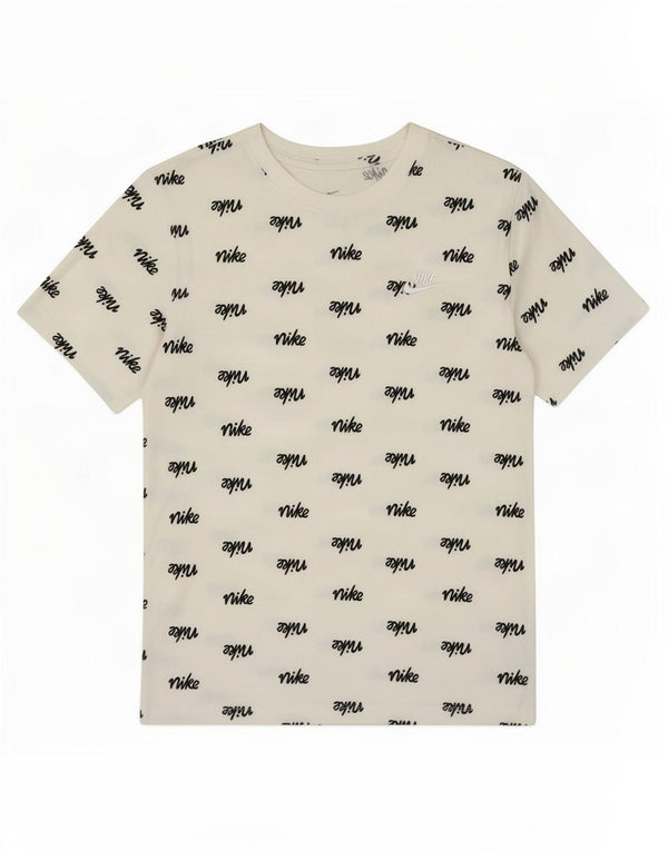 Męski T-shirt Nike z grafiką, mały, złamanej bieli, bawełniany
