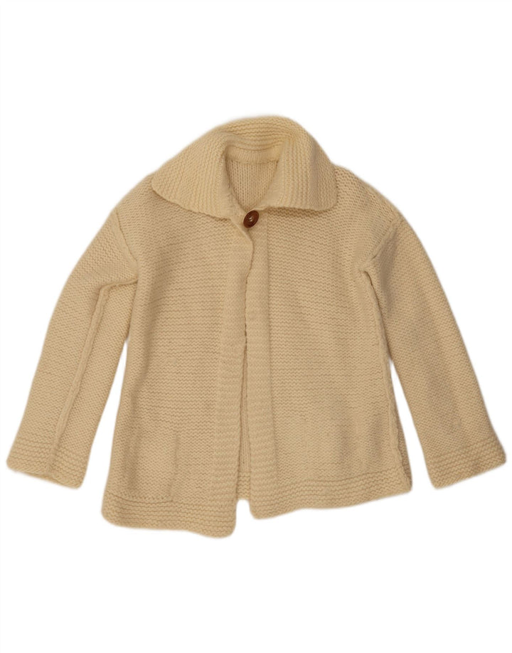 Sweter damski w stylu vintage, kardigan UK 14, średni beż