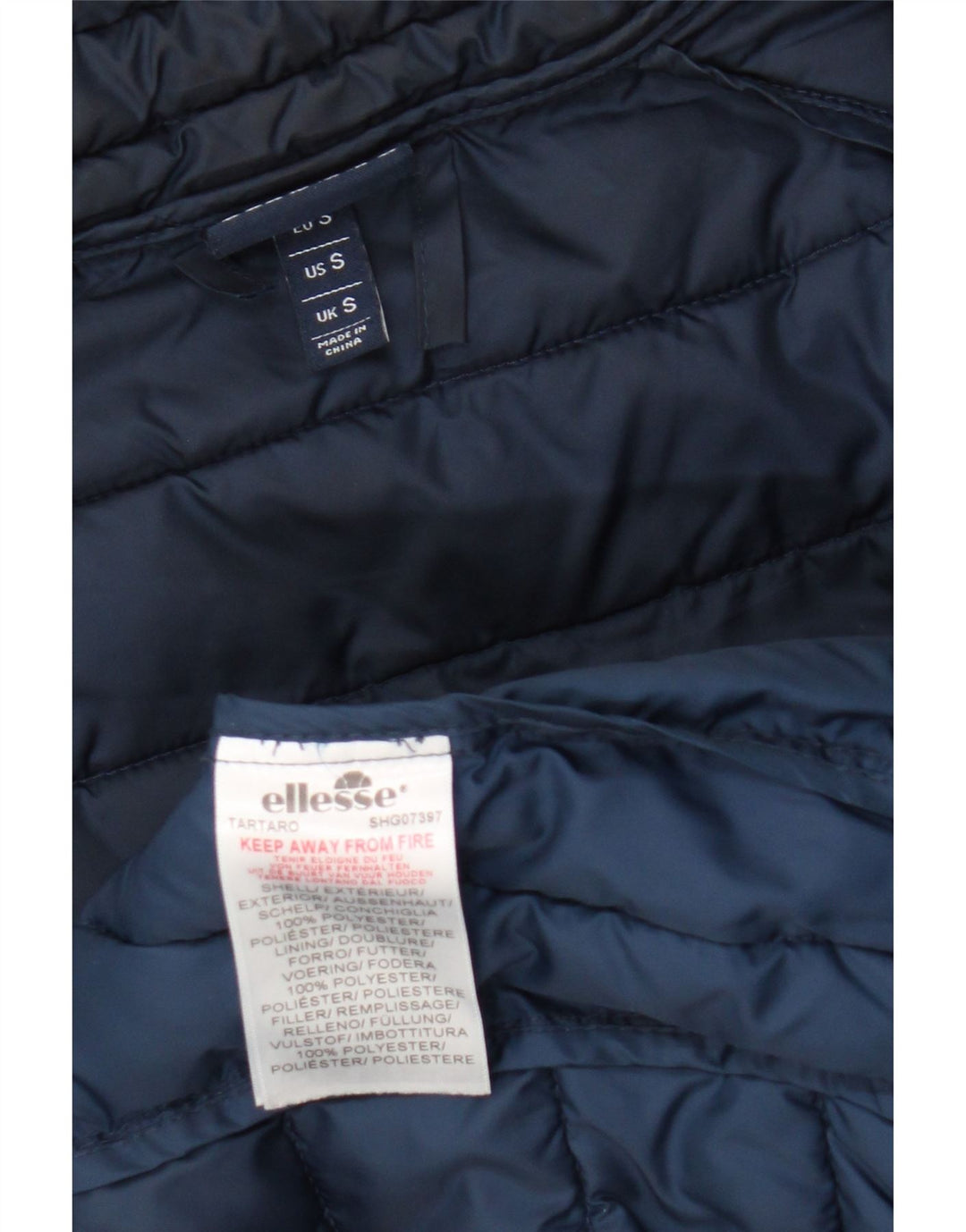 Męska ocieplana kurtka Ellesse UK 36, mały, niebieski, poliester z blokami kolorów