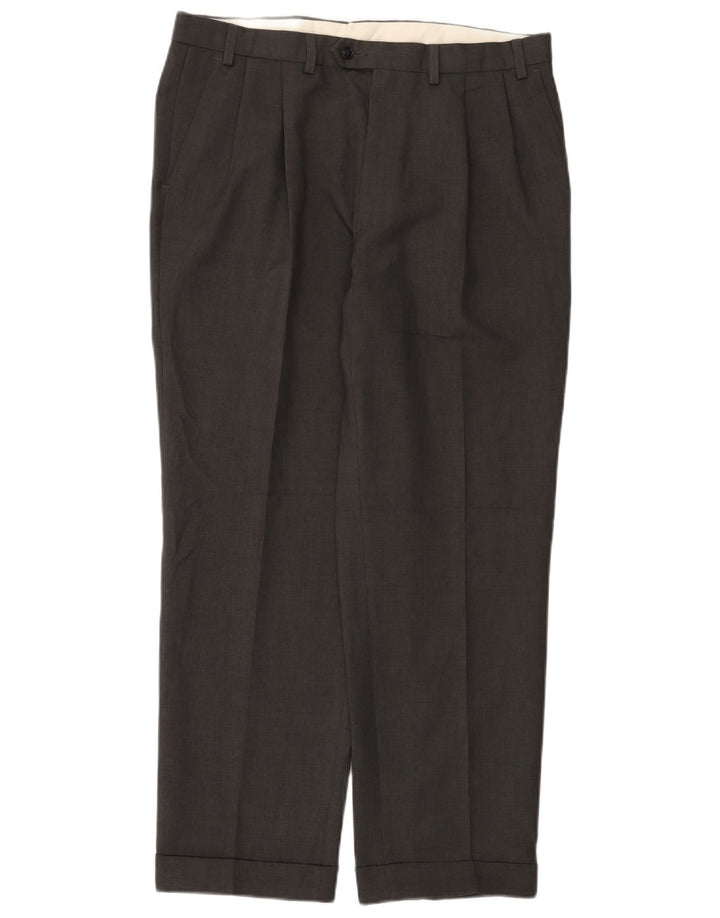 Marks & Spencer Męskie spodnie garniturowe W36 L29 Szary poliester