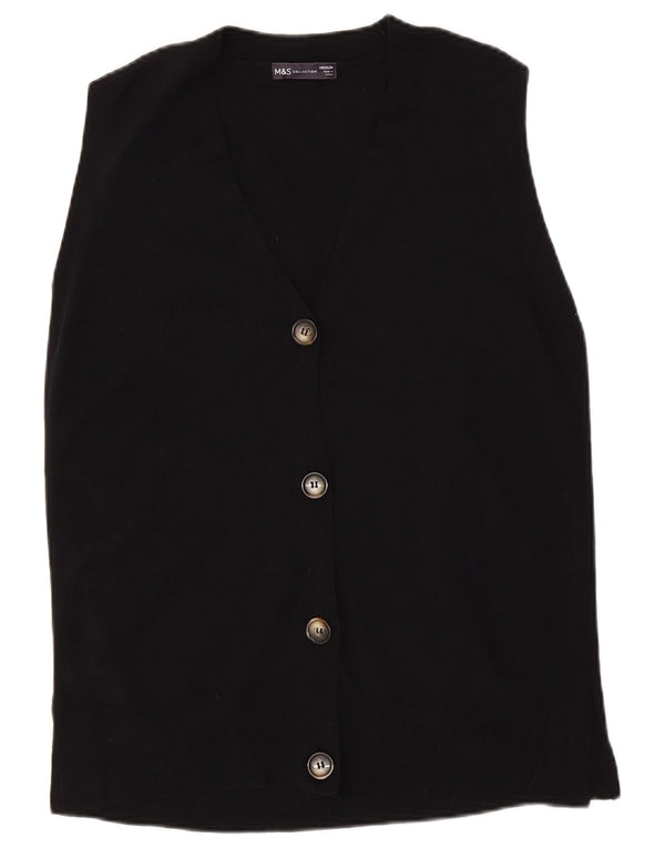 Marks & Spencer Damski sweter bez rękawów, UK 14, średni czarny