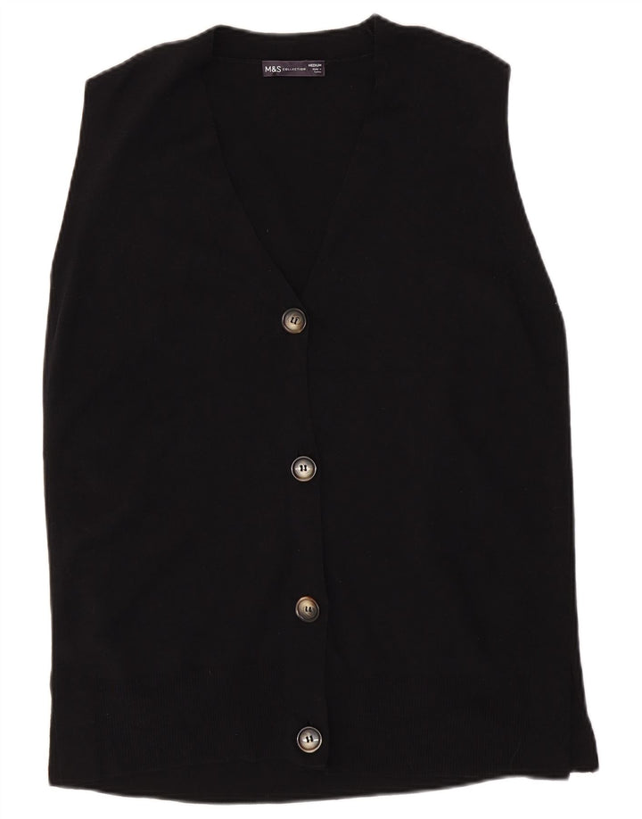 Marks & Spencer Damski sweter bez rękawów, UK 14, średni czarny