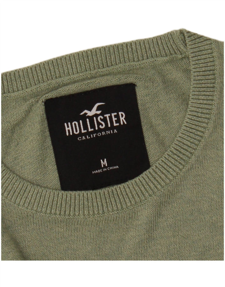 Męski sweter z okrągłym dekoltem Hollister, średni zielony