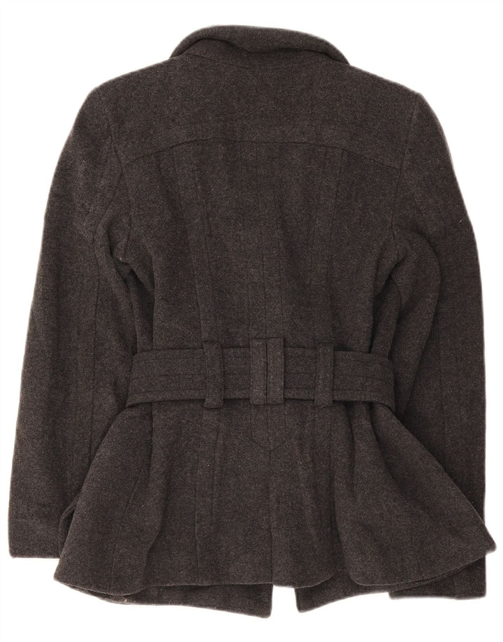 Płaszcz damski Zara w groszki UK 6 XS, czarna wełna
