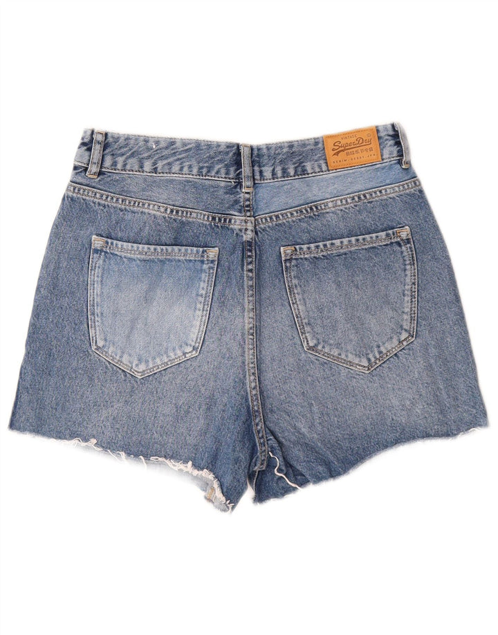 Damskie spodenki jeansowe Superdry W28 Średnioniebieskie, bawełniane