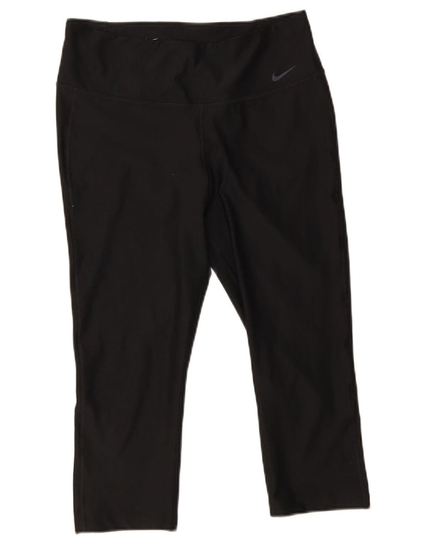 Damskie legginsy Nike Dri Fit Capri UK 14, średni czarny poliester