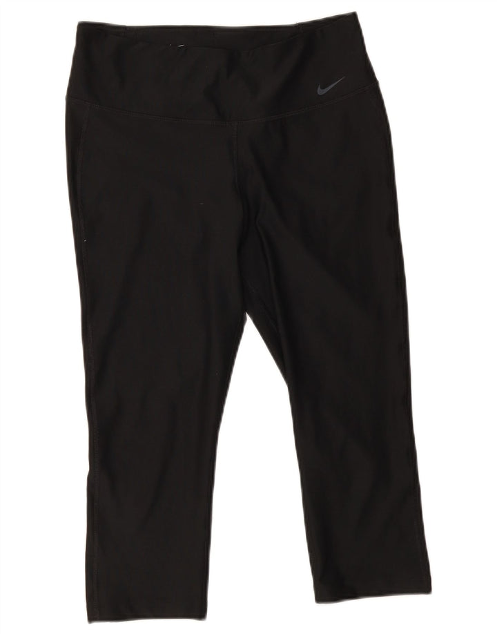 Damskie legginsy Nike Dri Fit Capri UK 14, średni czarny poliester