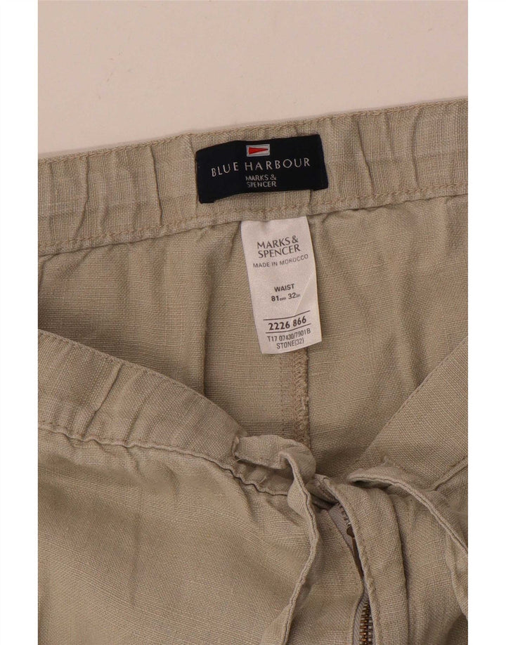 Spodnie męskie Marks & Spencer Blue Harbor Capri W32 Średni beż lniany